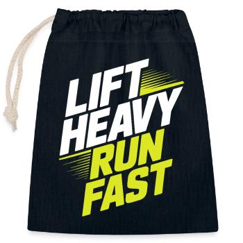 Lift Heavy Run Fast Gym Weight Training Workout Fitness - Closable cotton gift bag (25x30cm) - navy - Front