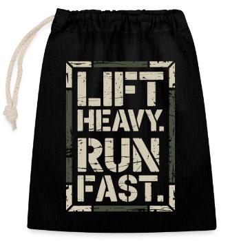 Entraînement Lourd Course Rapide Salle de sport Entraînement Fitness - Sac cadeau en coton avec cordon (25 x 30 cm) - noir - Devant