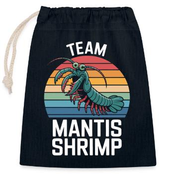 Team Mantis Shrimp Retro Rainbow - Verschließbarer Geschenkbeutel aus Baumwolle (25x30cm) - Navy - Vorne