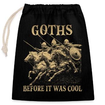 Historical Horseman Humor Motif | Late Gothic Chapel - Closable cotton gift bag (25x30cm) - black - Front