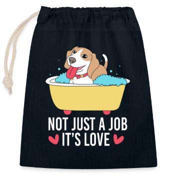 Dog groomer - Closable cotton gift bag (25x30cm) - navy - Front