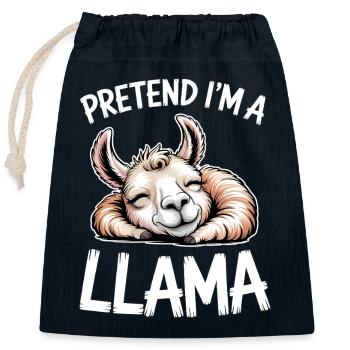 Lama Sprüche Lamas Lustiges Lama Geschenk - Verschließbarer Geschenkbeutel aus Baumwolle (25x30cm) - Navy - Vorne