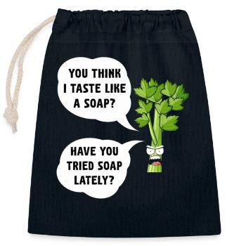 Celery Soap Joke Tee - Closable cotton gift bag (25x30cm) - navy - Front