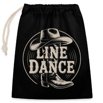 Line Dance Gruppe Training mein Tanzsport - Verschließbarer Geschenkbeutel aus Baumwolle (25x30cm) - Schwarz - Vorne