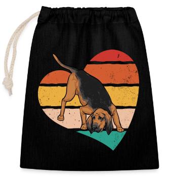 Bloodhound Hund Bluthund - Verschließbarer Geschenkbeutel aus Baumwolle (25x30cm) - Schwarz - Vorne