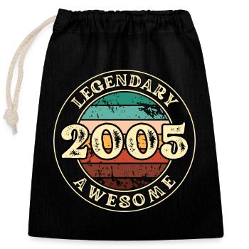 Jahrgang 2005 Jubiläumsgeschenk 18 Jahre Humor - Verschließbarer Geschenkbeutel aus Baumwolle (25x30cm) - Schwarz - Vorne