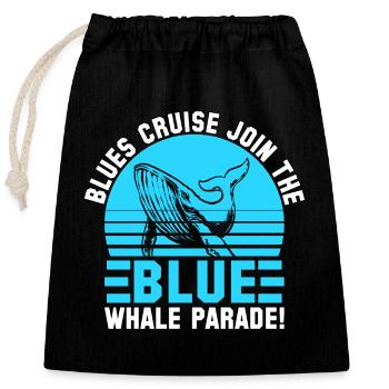 Blues cruise join the Blue Whale Parade - Closable cotton gift bag (25x30cm) - black - Front