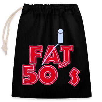 Fat 50S Red LightBlue - Closable cotton gift bag (25x30cm) - black - Front