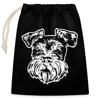 Zwergschnauzer Hund Schnauzer - Verschließbarer Geschenkbeutel aus Baumwolle (25x30cm) - Schwarz - Vorne