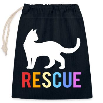 Katzenrettung Tierrechte Tierrettung Tierheim - Verschließbarer Geschenkbeutel aus Baumwolle (25x30cm) - Navy - Vorne