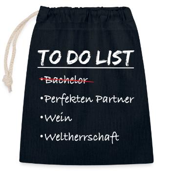 To do liste Bachelor Abschluss feier Kostüm - Verschließbarer Geschenkbeutel aus Baumwolle (25x30cm) - Navy - Vorne