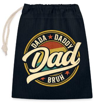 Dada Papa Bruh Father's Day Gift 2024 - Closable cotton gift bag (25x30cm) - navy - Front