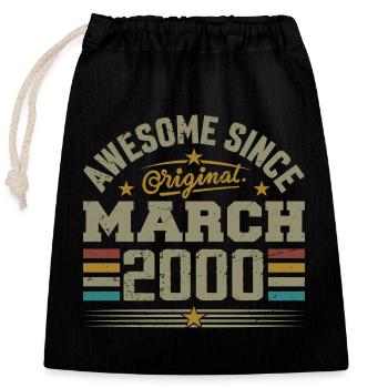 Mars 2000 Anniversaire Idée Cadeau Vintage 2000 - Sac cadeau en coton avec cordon (25 x 30 cm) - noir - Devant