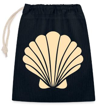 shell - Closable cotton gift bag (25x30cm) - navy - Front