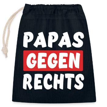 Papas Gegen Rechts - Rechts Nein Danke - Verschließbarer Geschenkbeutel aus Baumwolle (25x30cm) - Navy - Vorne