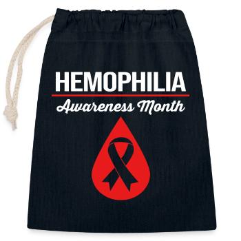 Hémophilie Hémophilie Hémophilie - Sac cadeau en coton avec cordon (25 x 30 cm) - bleu marine - Devant