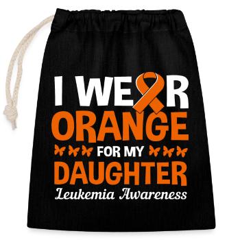Leukemia Awareness - Closable cotton gift bag (25x30cm) - black - Front