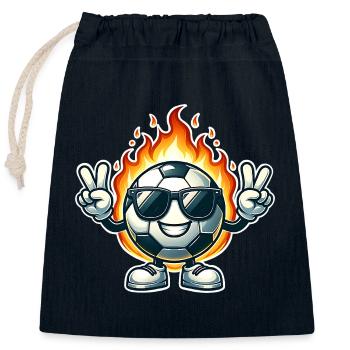 Football - Sac cadeau en coton avec cordon (25 x 30 cm) - bleu marine - Devant