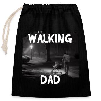 The Walking Dad - Marcher avec des poussettes dans le parc - Sac cadeau en coton avec cordon (25 x 30 cm) - noir - Devant