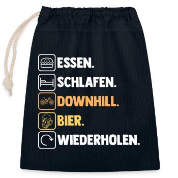 Mountainbike Bier Fahrrad Downhill - Verschließbarer Geschenkbeutel aus Baumwolle (25x30cm) - Navy - Vorne