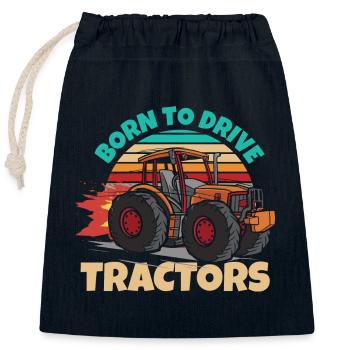Tractor Boys Clothes - Closable cotton gift bag (25x30cm) - navy - Front