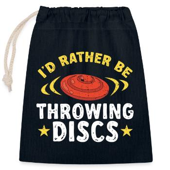 Ultimate Frisbee Wurfscheibe - Verschließbarer Geschenkbeutel aus Baumwolle (25x30cm) - Navy - Vorne