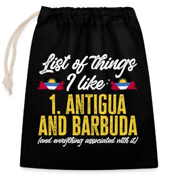 Flag of Antigua and Barbuda - Closable cotton gift bag (25x30cm) - black - Front