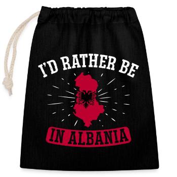 Albanian Flag Albanian Eagle Shqiponja - Closable cotton gift bag (25x30cm) - black - Front