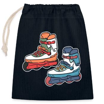 Rollschuhlaufen Rollschuhe Inline-Skates - Verschließbarer Geschenkbeutel aus Baumwolle (25x30cm) - Navy - Vorne