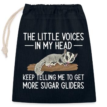 Short-headed glider Sugar Glider - Closable cotton gift bag (25x30cm) - navy - Front
