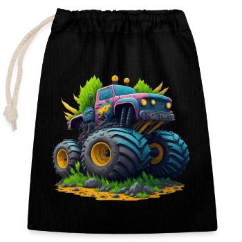 Monstertruck Monster Truck - Closable cotton gift bag (25x30cm) - black - Front