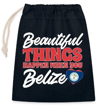 Belize Flagge Belizer - Verschließbarer Geschenkbeutel aus Baumwolle (25x30cm) - Navy - Vorne