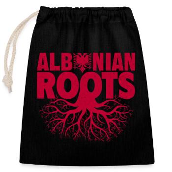 Albanian Flag Albanian Eagle Shqiponja - Closable cotton gift bag (25x30cm) - black - Front
