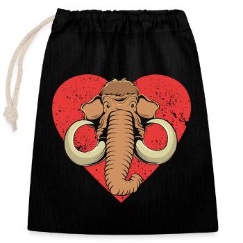 Mammouth - Sac cadeau en coton avec cordon (25 x 30 cm) - noir - Devant