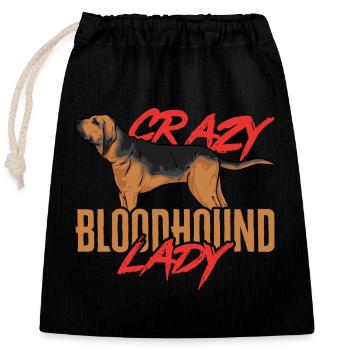 Bloodhound Hund Bluthund - Verschließbarer Geschenkbeutel aus Baumwolle (25x30cm) - Schwarz - Vorne