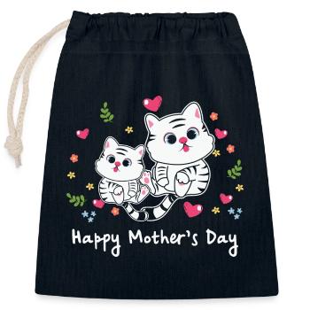 happy Mothersday - Verschließbarer Geschenkbeutel aus Baumwolle (25x30cm) - Navy - Vorne