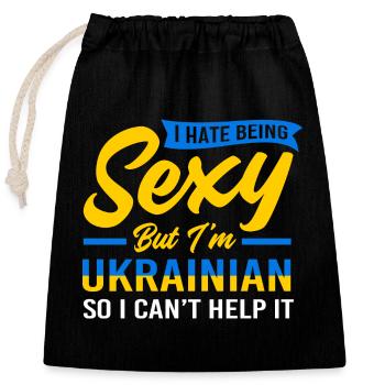 Ukraine - Verschließbarer Geschenkbeutel aus Baumwolle (25x30cm) - Schwarz - Vorne