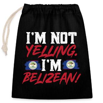 Drapeau du Belize Bélizien - Sac cadeau en coton avec cordon (25 x 30 cm) - noir - Devant