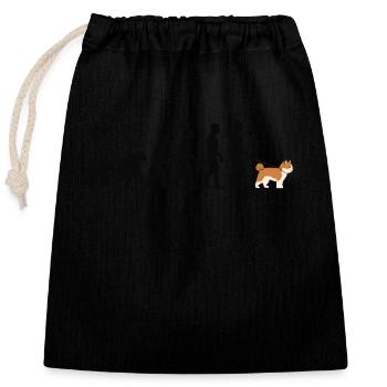 Akita - Closable cotton gift bag (25x30cm) - black - Front