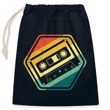 80er 90er Jahre Kassette Mixtape Retro Lustig - Verschließbarer Geschenkbeutel aus Baumwolle (25x30cm) - Navy - Vorne