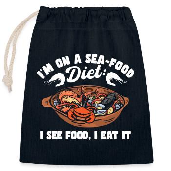 Cruising Humor Lustige Meeresfrüchte - Verschließbarer Geschenkbeutel aus Baumwolle (25x30cm) - Navy - Vorne
