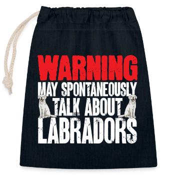White Labrador Retriever White Lab - Closable cotton gift bag (25x30cm) - navy - Front