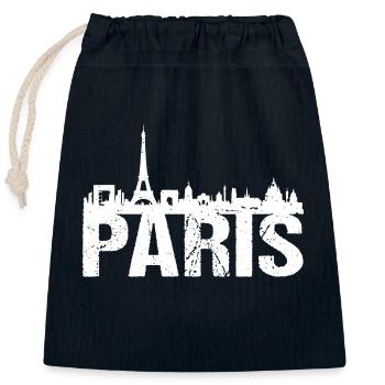 Paris Skyline France Paris - Sac cadeau en coton avec cordon (25 x 30 cm) - bleu marine - Devant