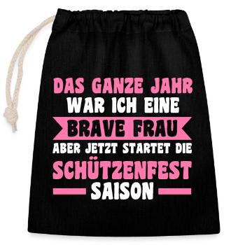 Schützenverein Schützenfest - Verschließbarer Geschenkbeutel aus Baumwolle (25x30cm) - Schwarz - Vorne