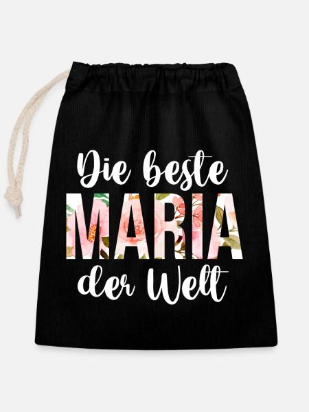 Maria - Verschließbarer Geschenkbeutel aus Baumwolle (25x30cm) - Schwarz