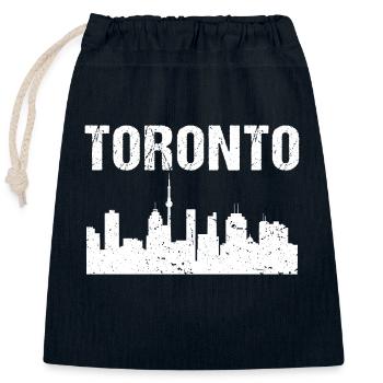 Toronto Skyline - Verschließbarer Geschenkbeutel aus Baumwolle (25x30cm) - Navy - Vorne