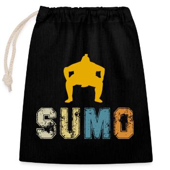 Sumo - Verschließbarer Geschenkbeutel aus Baumwolle (25x30cm) - Schwarz - Vorne