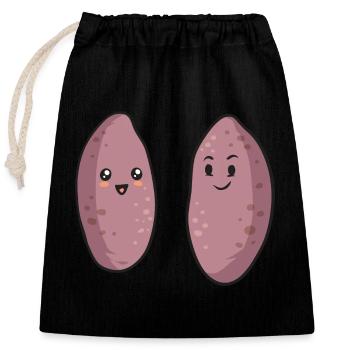 Légumes-racines de patates douces - Sac cadeau en coton avec cordon (25 x 30 cm) - noir - Devant