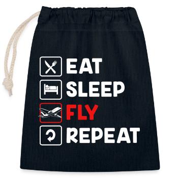 Air traffic controller - Closable cotton gift bag (25x30cm) - navy - Front
