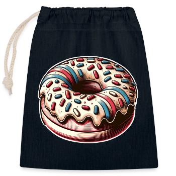 Donut - Verschließbarer Geschenkbeutel aus Baumwolle (25x30cm) - Navy - Vorne
